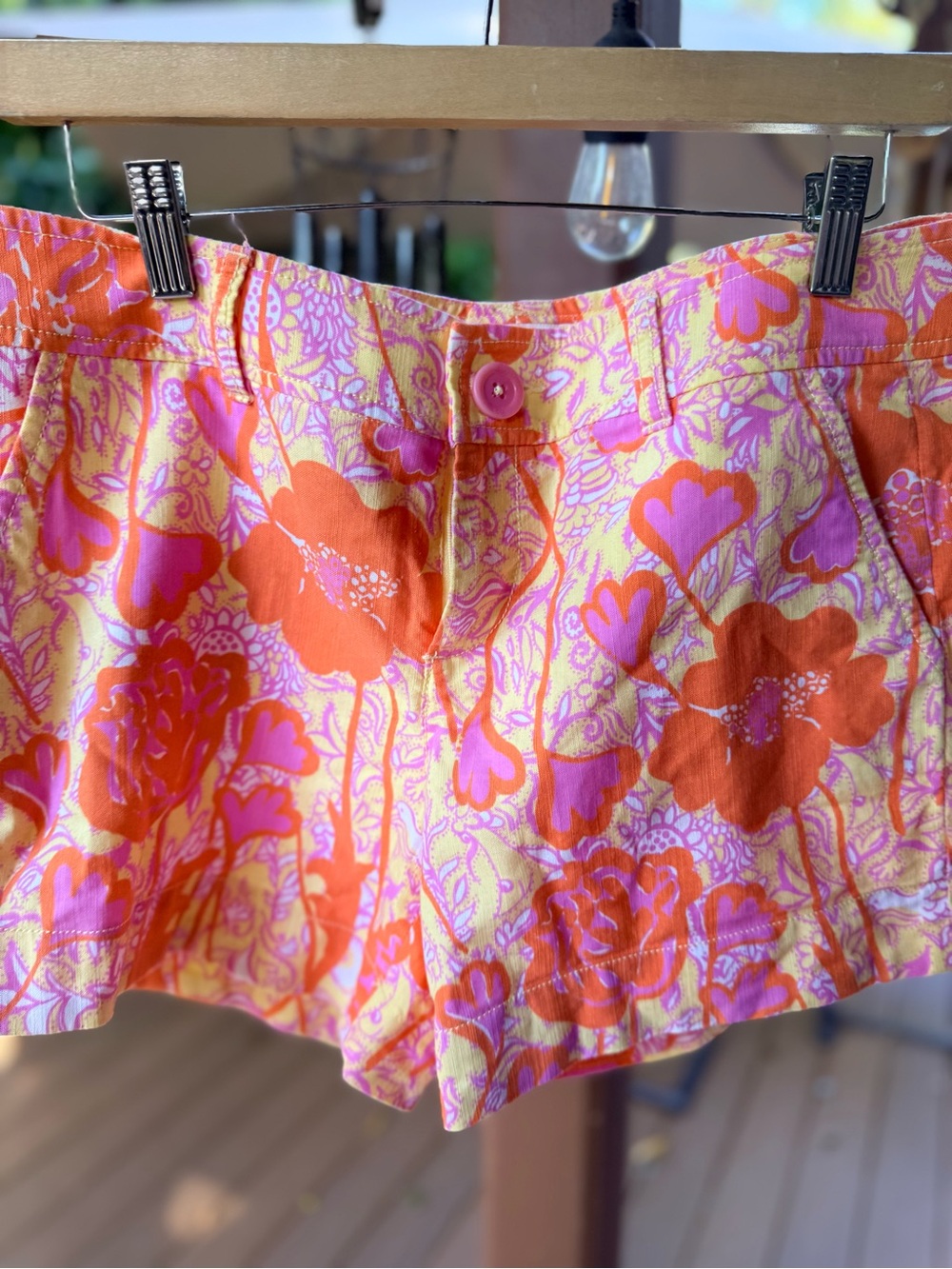 Lilly Pulitzer Orange, Pink & Yellow Floral High Waist Shorts